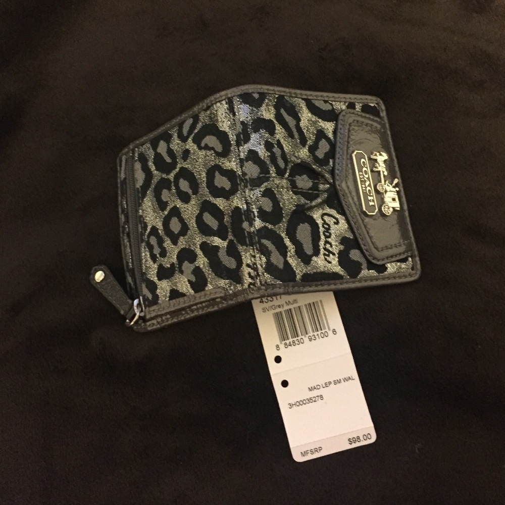 COACH Small Metallic Leopard Print Wallet